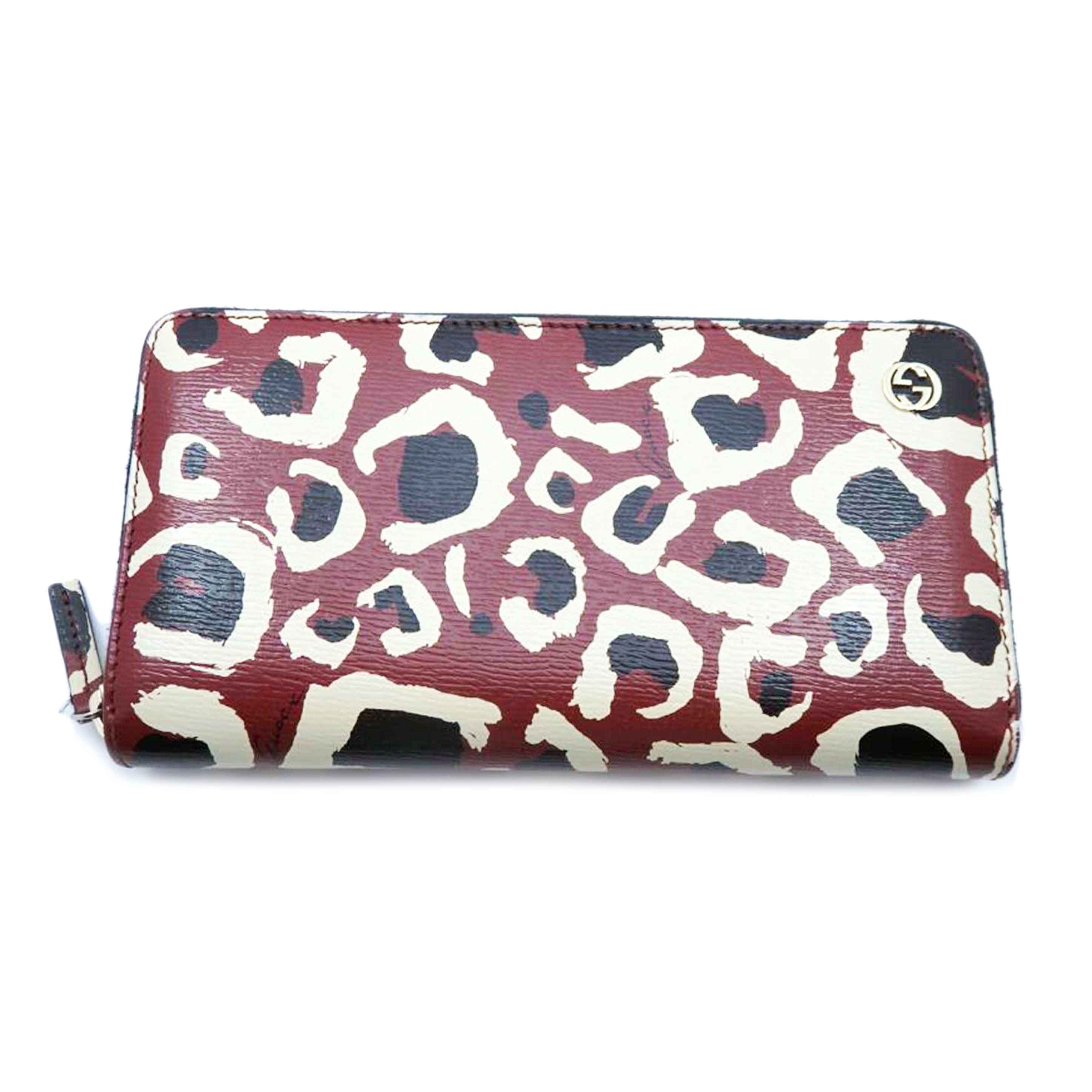 GUCCI グッチ/レオパードラウンドファスナーウォレット/309705//493075/ABランク/93