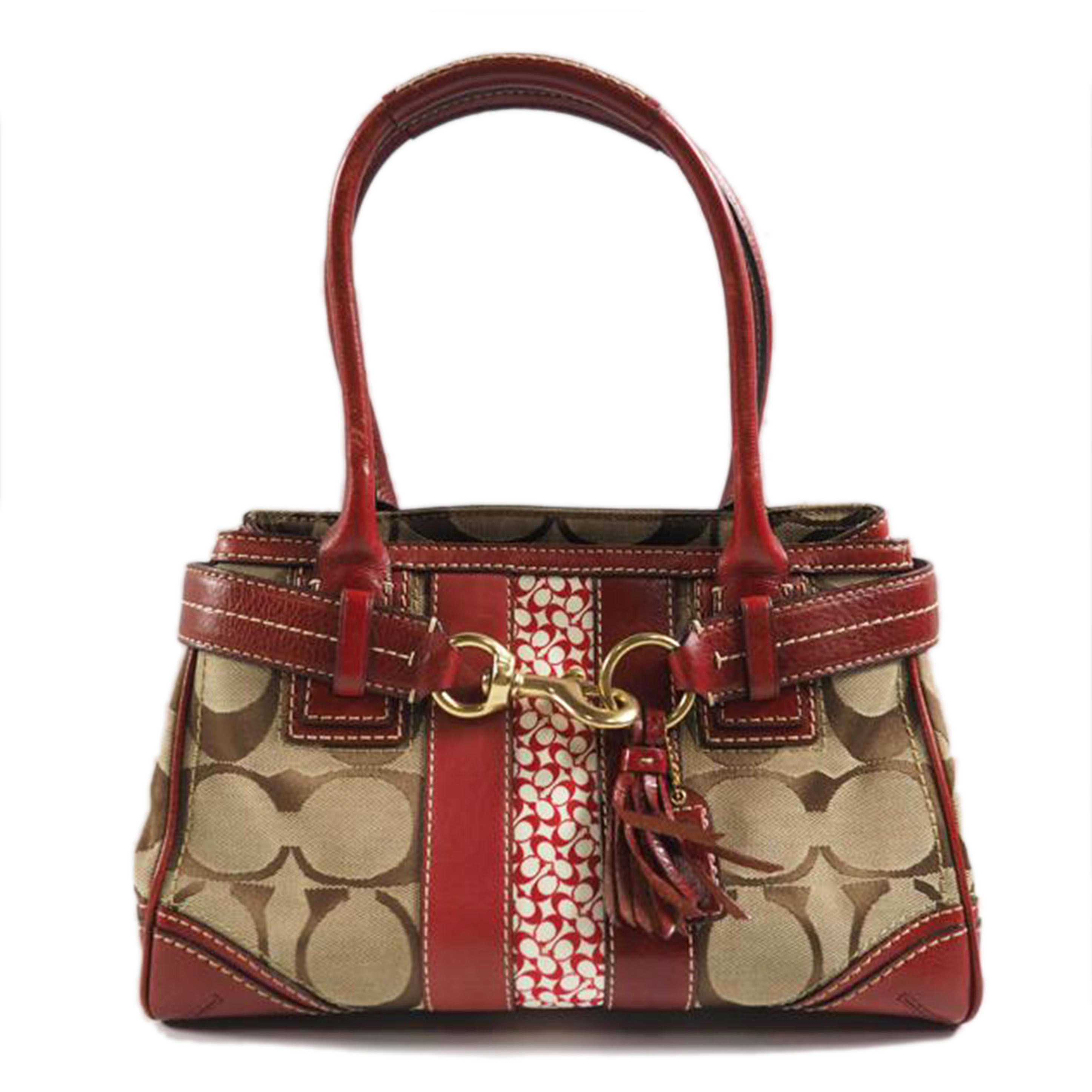 COACH コーチ/ハンプトンズシグネチャーサッチェル ハンドバッグ/10544//J06**/Bランク/79