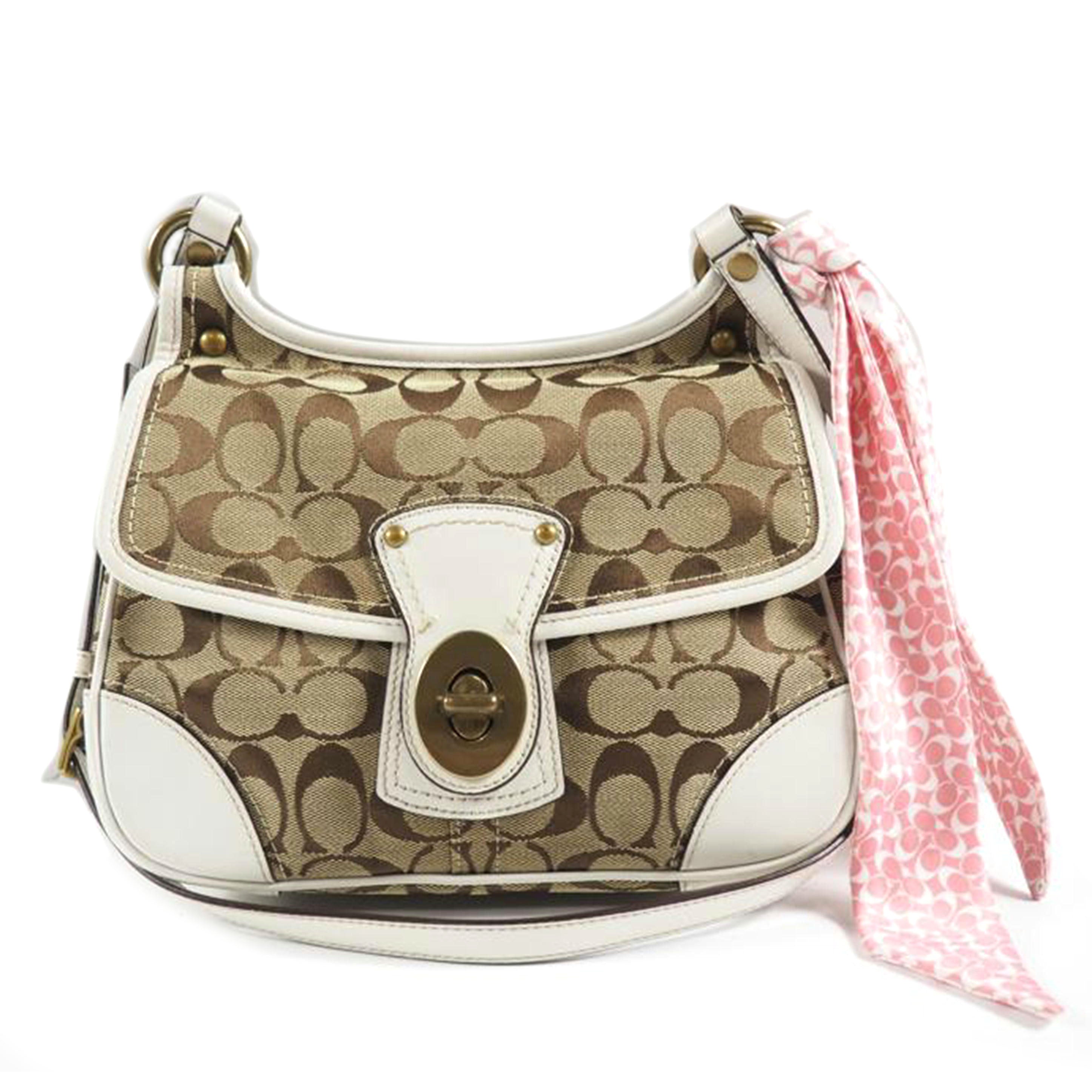 COACH コーチ/ショルダーバッグ シグネチャー ブラウン×ホワイト/F10567//M08**/Bランク/79