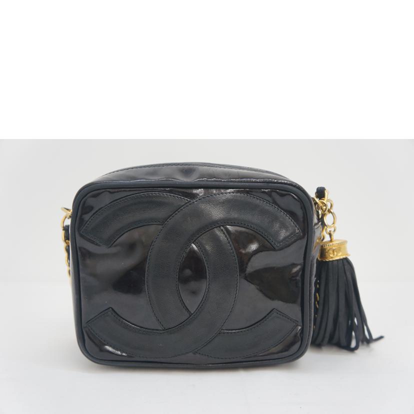 CHANEL シャネル/ココマークチェーンショルダー/パテント・ラム黒//0872044/Bランク/09