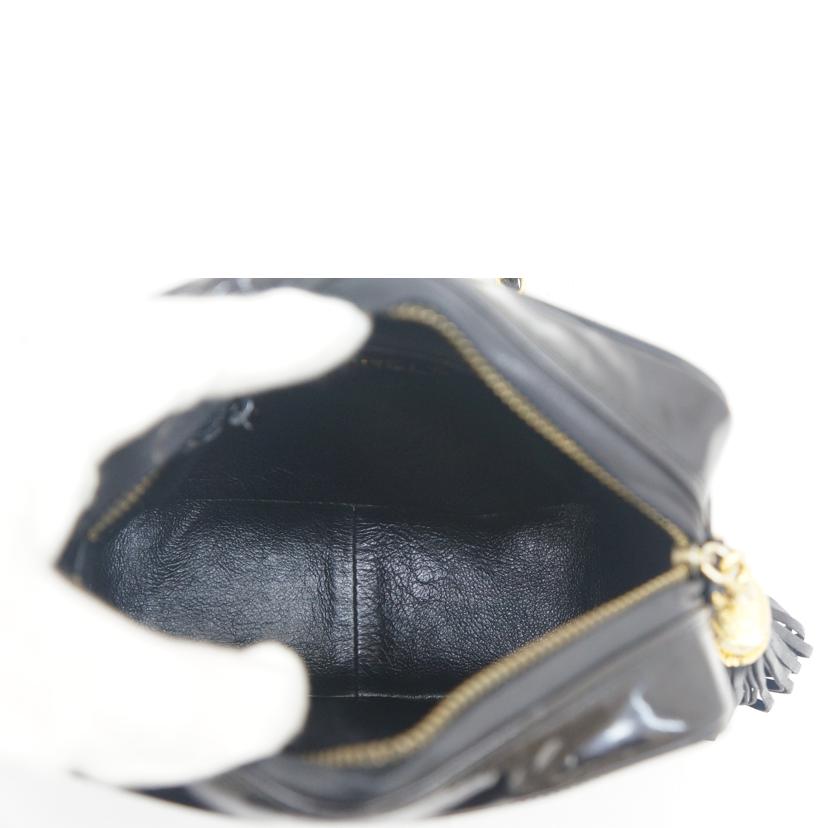 CHANEL シャネル/ココマークチェーンショルダー/パテント・ラム黒//0872044/Bランク/09