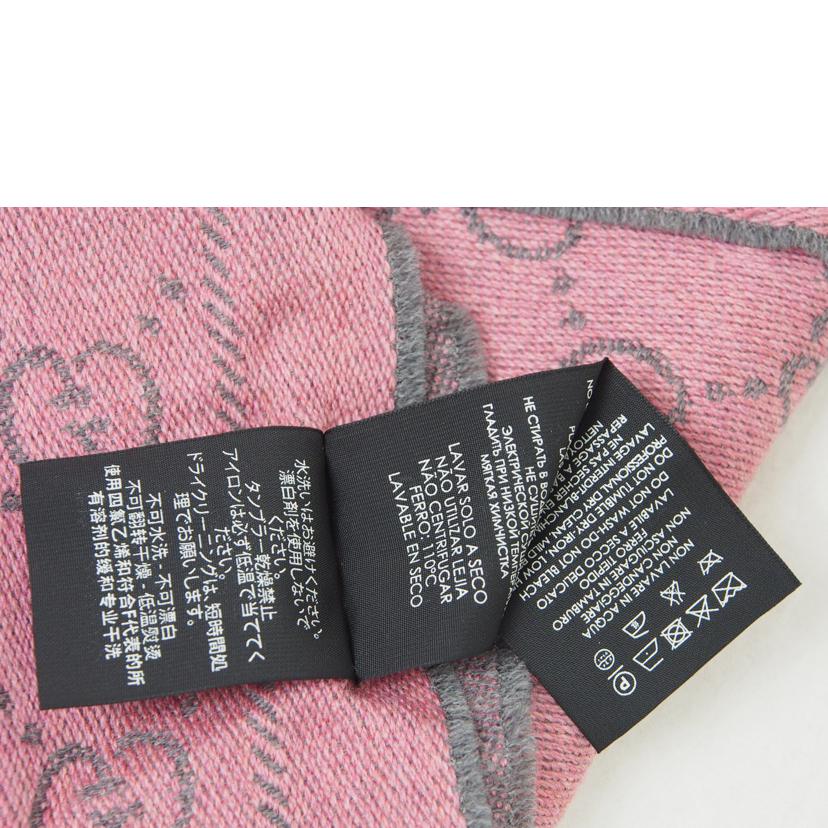 GUCCI グッチ/GG柄/ウールマフラー/ピンク×グレー//Bランク/78