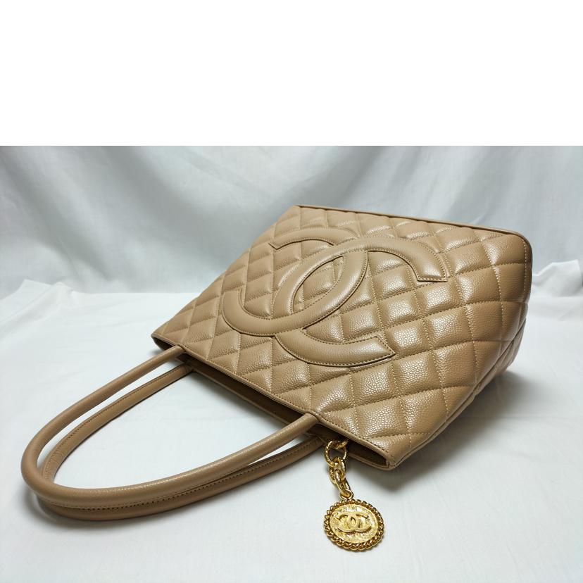 CHANEL シャネル/復刻トート キャビアスキン ゴールド金具 ベージュ//7603576/ABランク/52