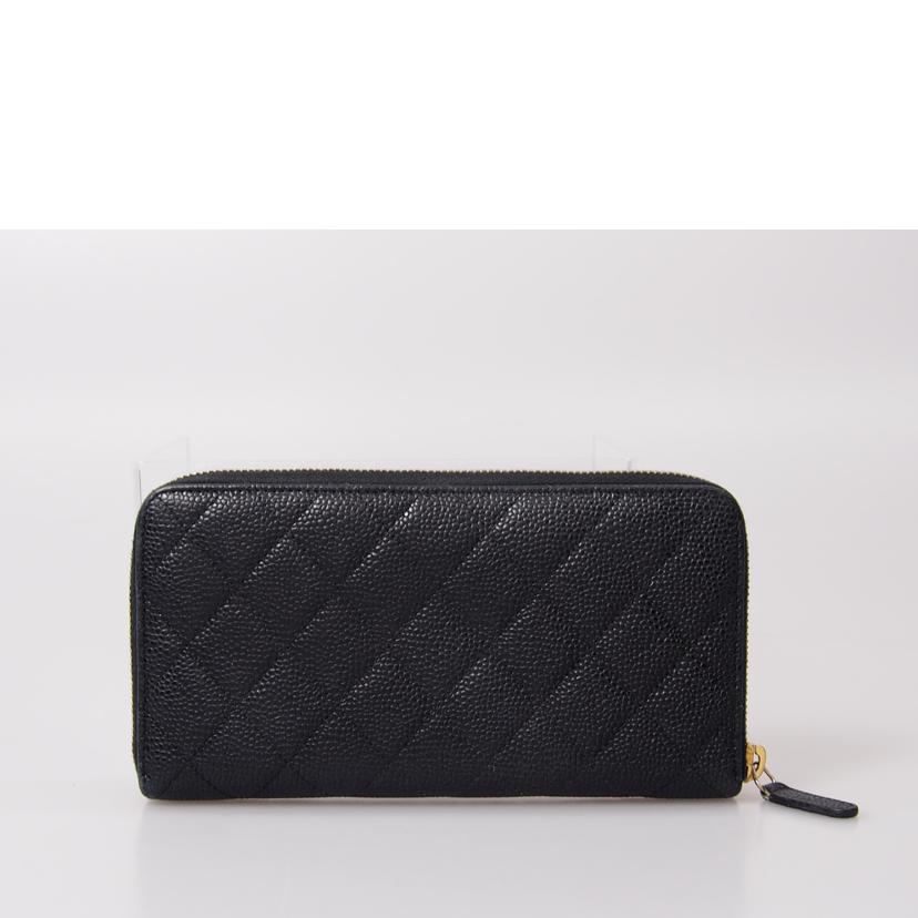 CHANEL シャネル/マトラッセキャビアスキンラウンドファスナー長財布/A50097//19154944/Bランク/76