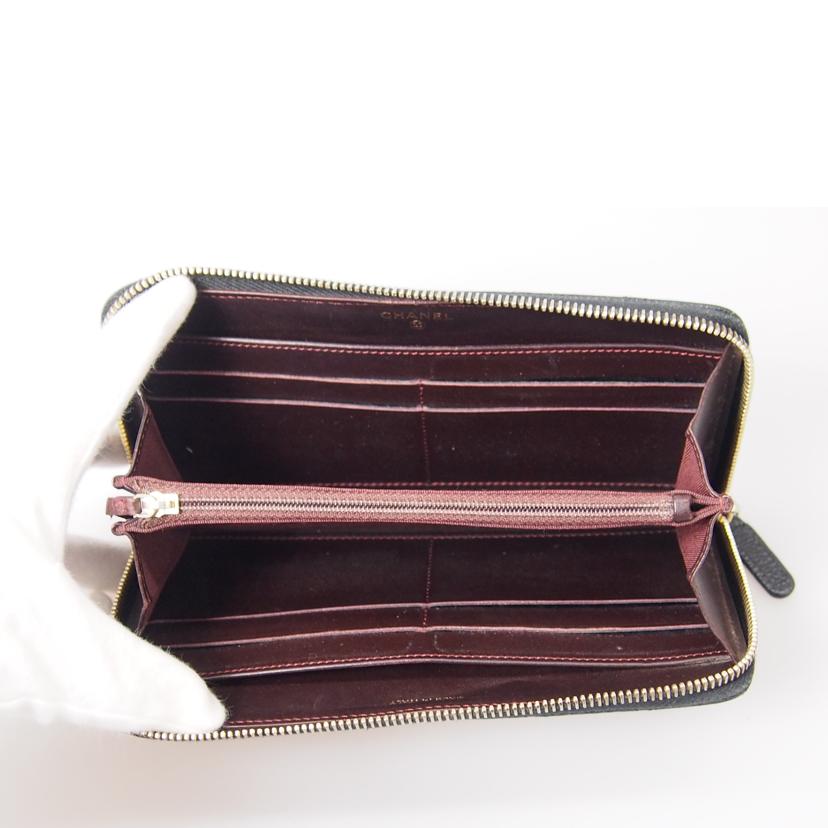 CHANEL シャネル/マトラッセキャビアスキンラウンドファスナー長財布/A50097//19154944/Bランク/76