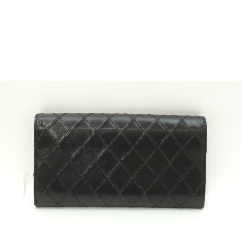 CHANEL シャネル 長財布 ココマーク ダブルステッチ レザー シルバー金具 黒/ビコローレ二つ折り長財布/ブラック//16057166/ABランク/69