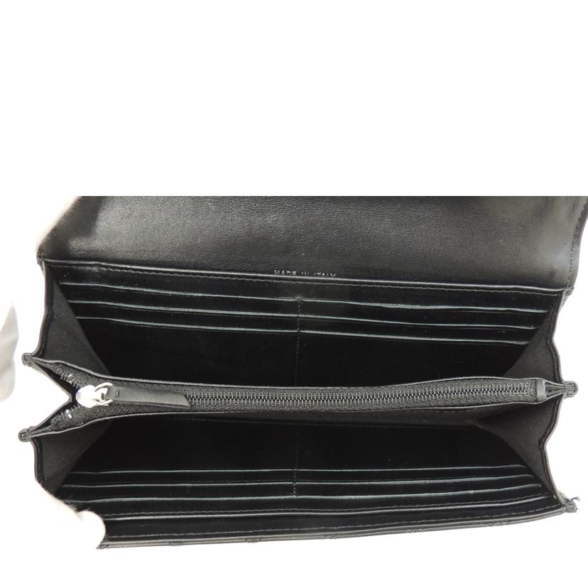 CHANEL シャネル 長財布 ココマーク ダブルステッチ レザー シルバー金具 黒/ビコローレ二つ折り長財布/ブラック//16057166/ABランク/69