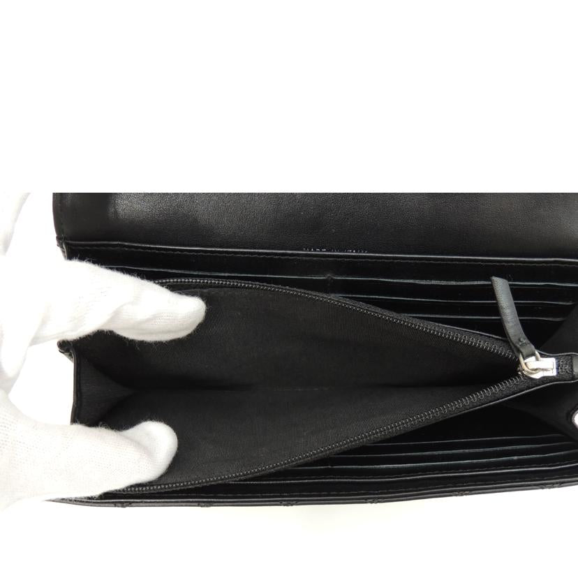 CHANEL シャネル 長財布 ココマーク ダブルステッチ レザー シルバー金具 黒/ビコローレ二つ折り長財布/ブラック//16057166/ABランク/69