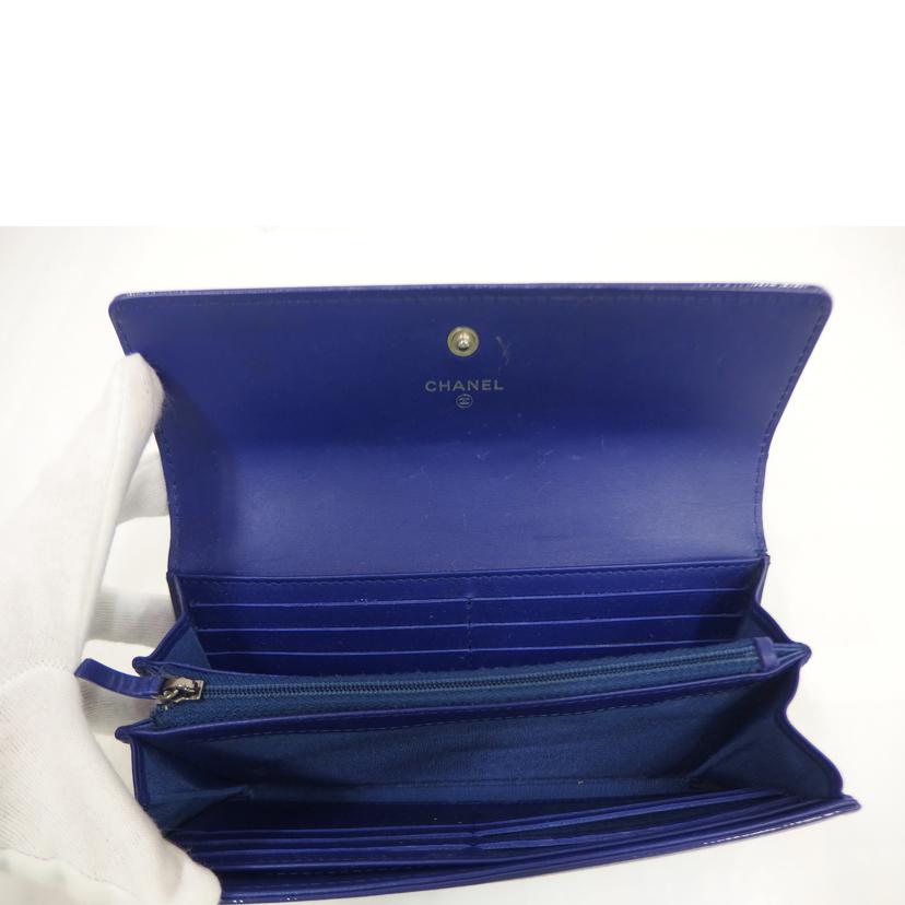 CHANEL シャネル/エナメルフラップ長財布/紫//22174867/Bランク/82