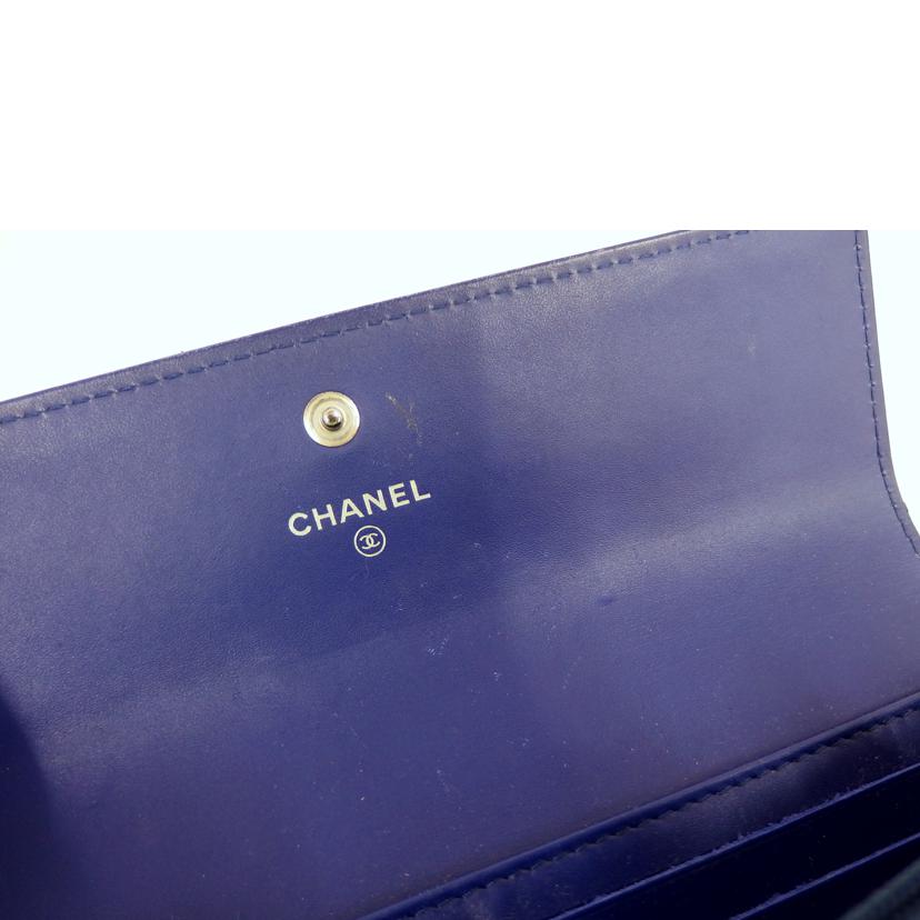 CHANEL シャネル/エナメルフラップ長財布/紫//22174867/Bランク/82