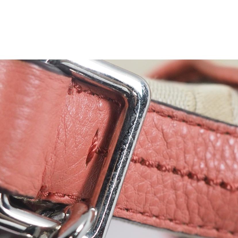 COACH コーチ/シグネチャー ベージュ ピンク キャンバス レザー ダッフル/ F24032//Bランク/79