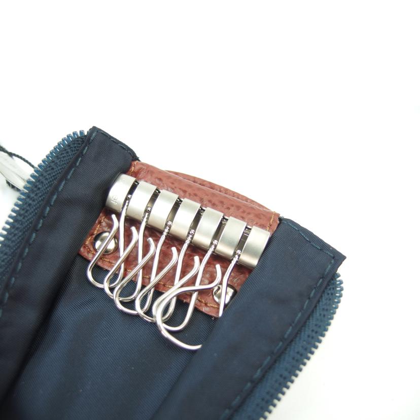 Orobianco オロビアンコ/キーケース コインケース付 ナイロン/レザー ネイビー/茶 /11P-F//SAランク/83