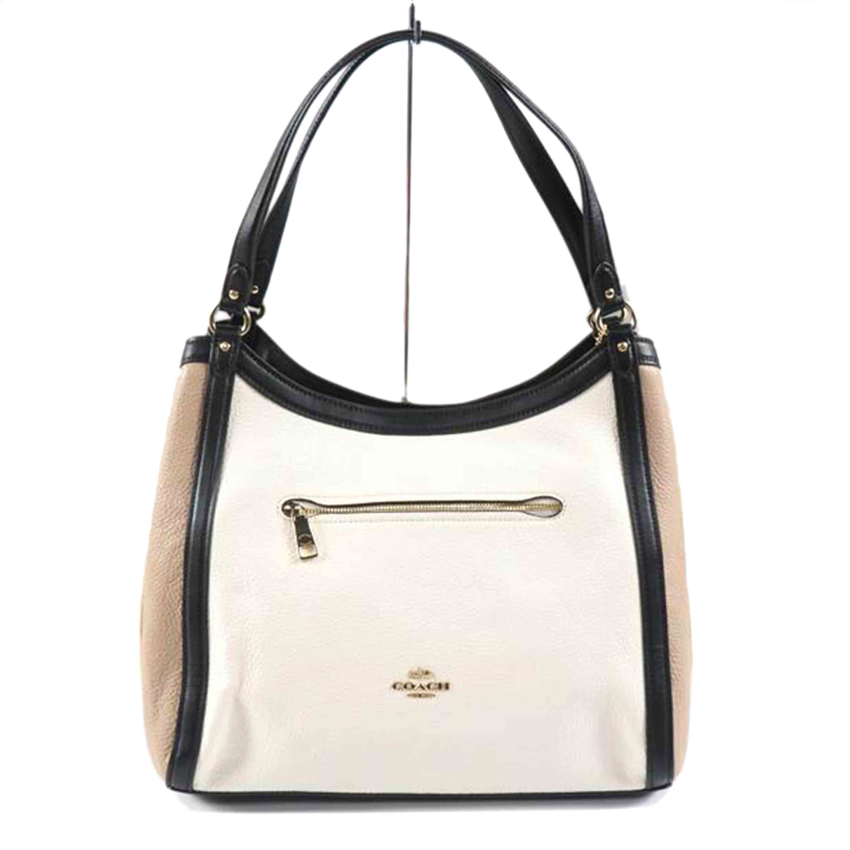 COACH コーチ/ショルダー/ラグジュアリーカラーブロックレザー/白マルチ/C6828//ABランク/79