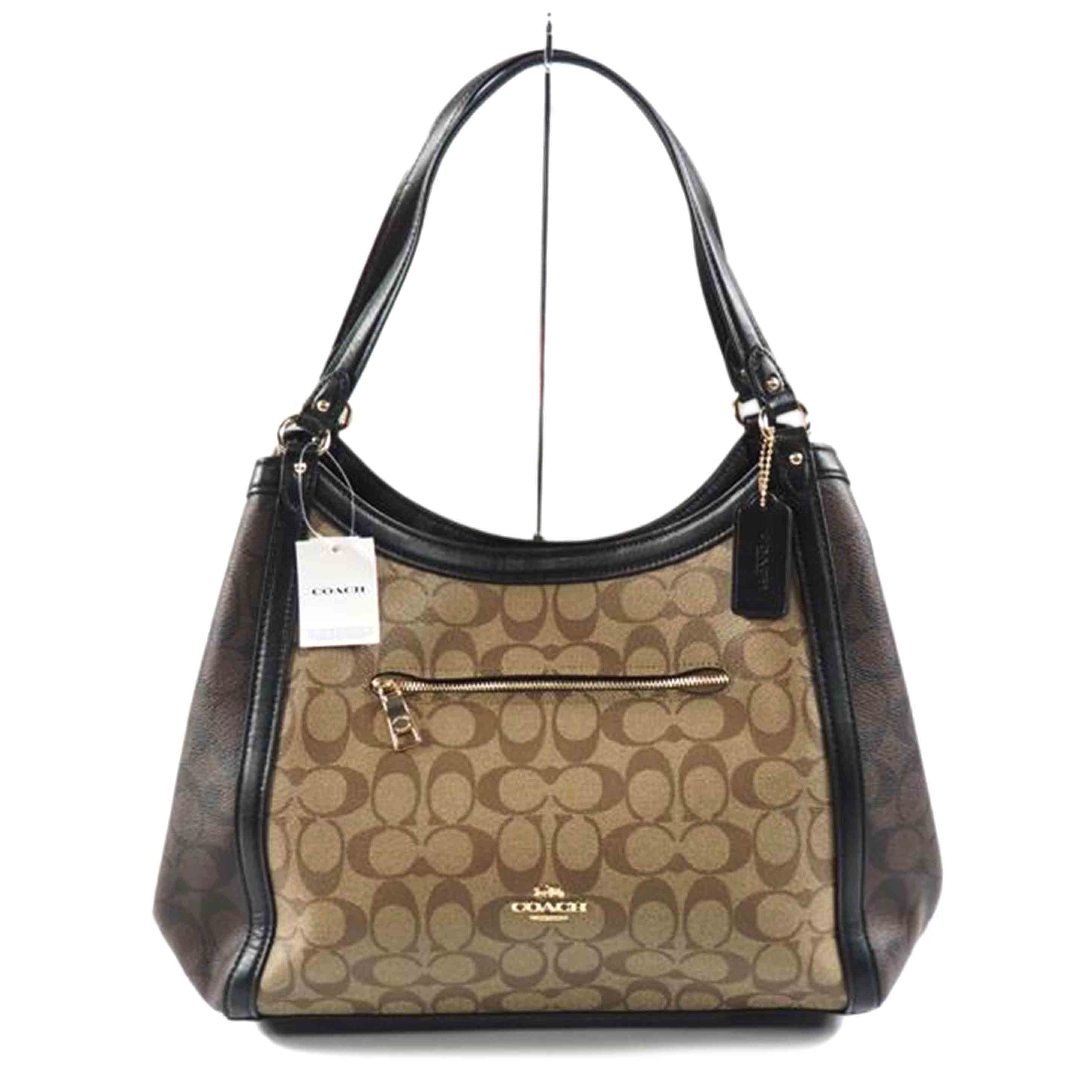COACH コーチ/クリスティショルダー/ブロックドシグネチャー/カーキx茶x黒/C6831//ABランク/79