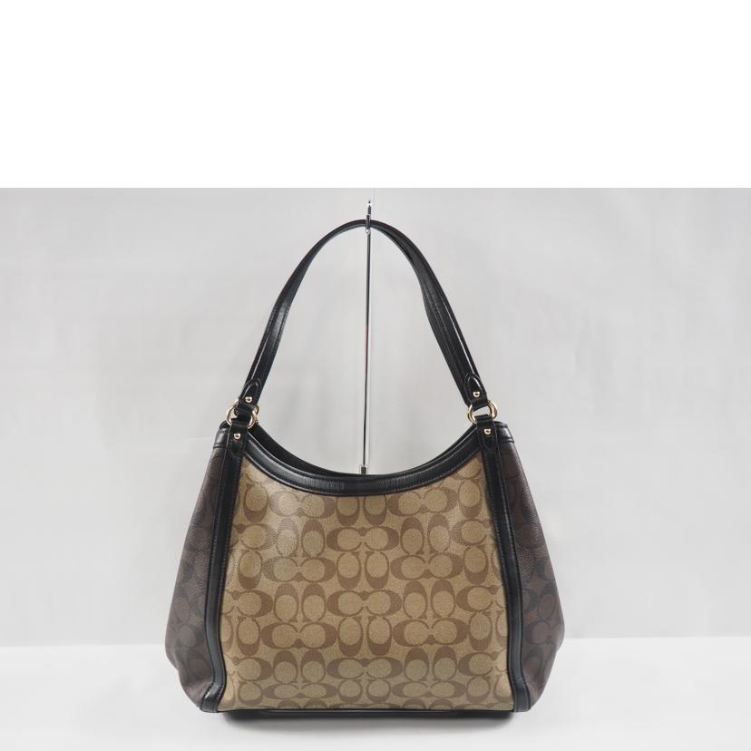 COACH コーチ/クリスティショルダー/ブロックドシグネチャー/カーキx茶x黒/C6831//ABランク/79