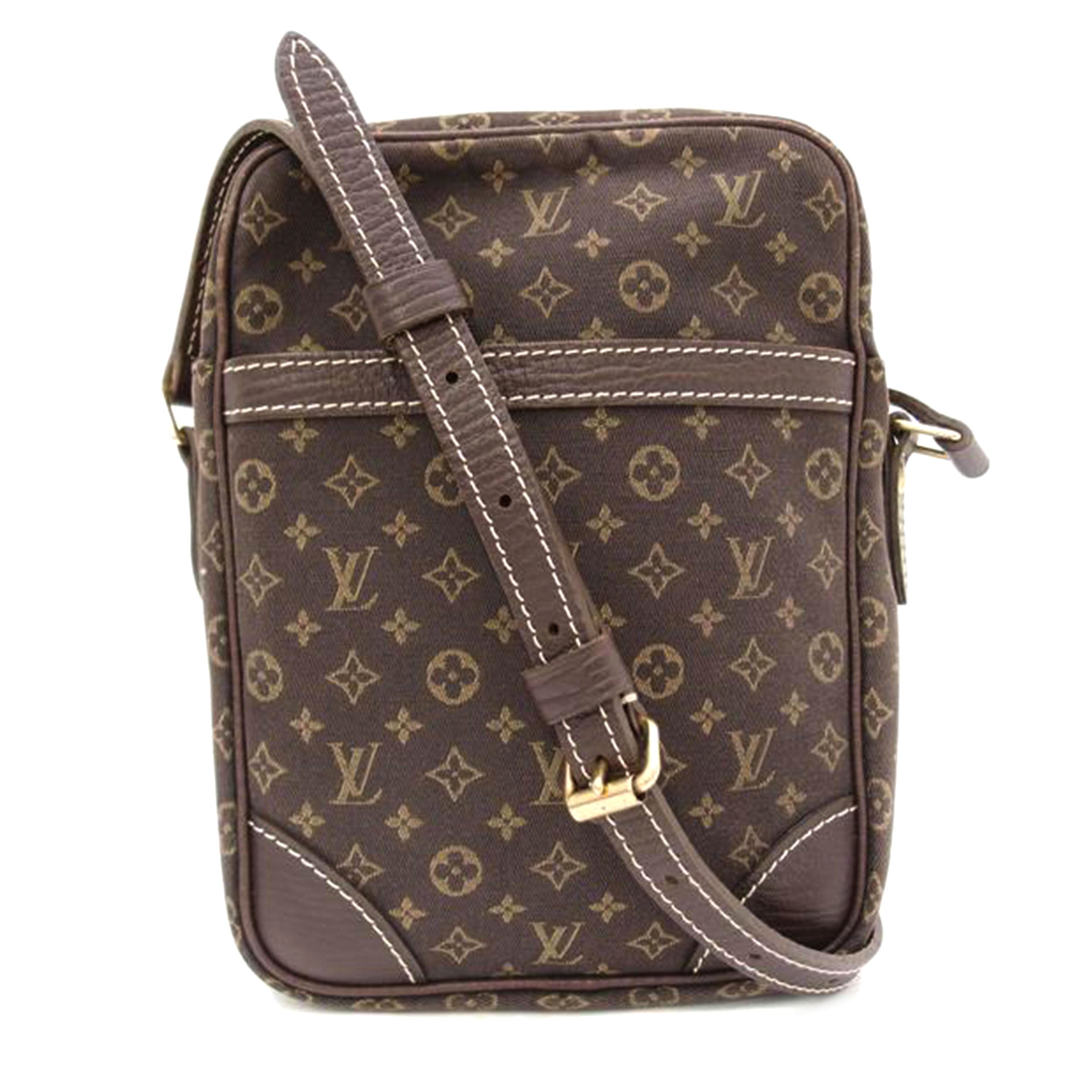 LOUIS VUITTON ルイ・ヴィトン ショルダー 斜め掛け キャンバス レザー ブラウン レディース メンズ/ダヌーブ/モノグラム・ミニラン/エベヌ/M95228//TH1026/ABランク/69