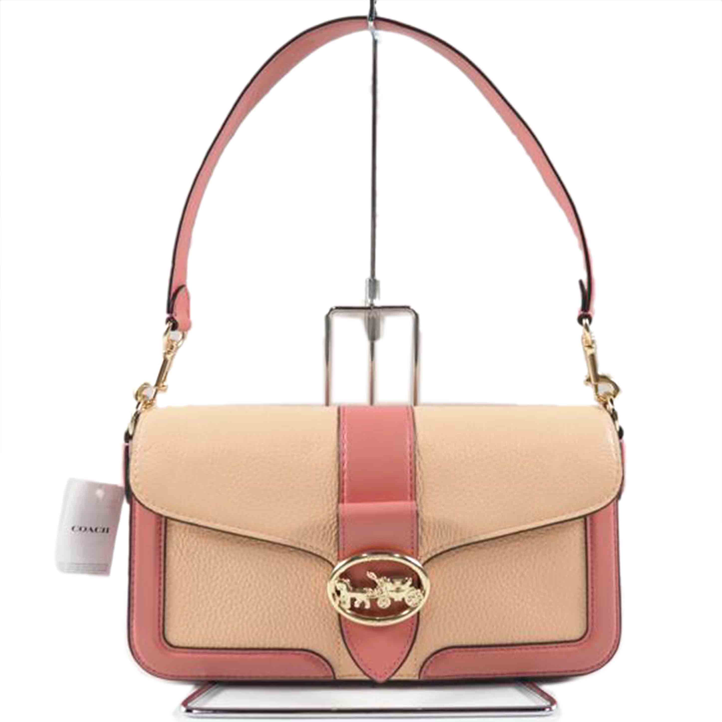 COACH コーチ/2wayバッグ/ゴールドバックル レザー/コーラルPxLオレンジ/C8607//SAランク/79