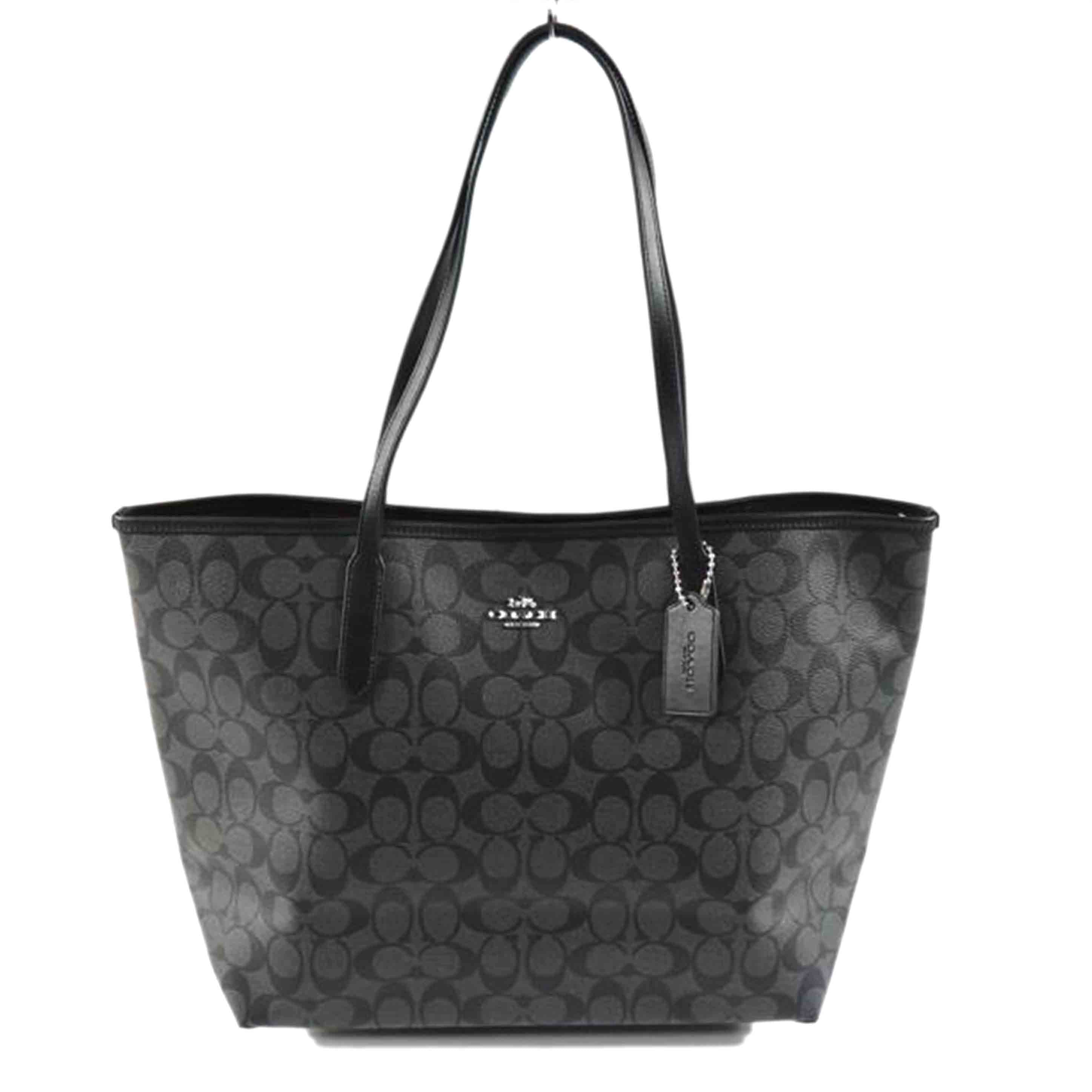 COACH コーチ/オープンシティトート/シグネチャーPVCレザー/黒/F5696//Aランク/79