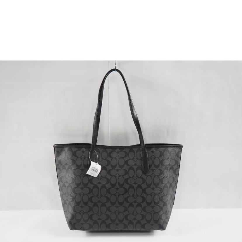 COACH コーチ/オープンシティトート/シグネチャーPVCレザー/黒/F5696//Aランク/79