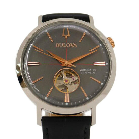 BULOVA ブローバ 腕時計 メンズ 革ベルト クラシック 裏スケ/BULOVA/エアロジェット/自動巻き/98A187//219*****/Aランク/69