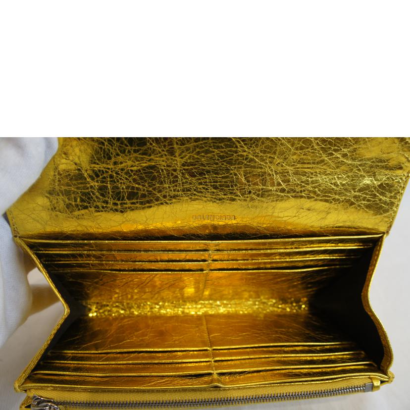 BALENCIAGA バレンシアガ/PAPIERペーパーロングウォレットゴールド/499207//527545/ABランク/92