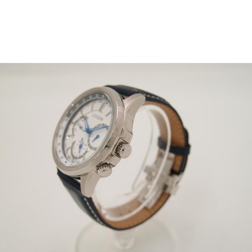 CITIZEN シチズン 腕時計 革ベルト 8729-R005987 ソーラー 白文字盤 デイデイト/キャランドゥリエ/Eco-Drive/海外モデル/BU2020-02A//821******/Aランク/69