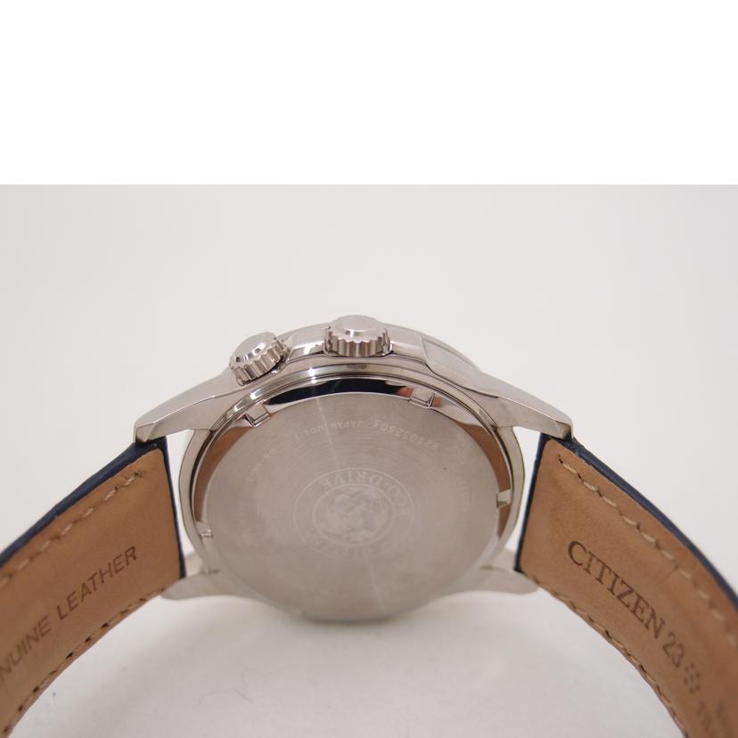 CITIZEN シチズン 腕時計 革ベルト 8729-R005987 ソーラー 白文字盤 デイデイト/キャランドゥリエ/Eco-Drive/海外モデル/BU2020-02A//821******/Aランク/69