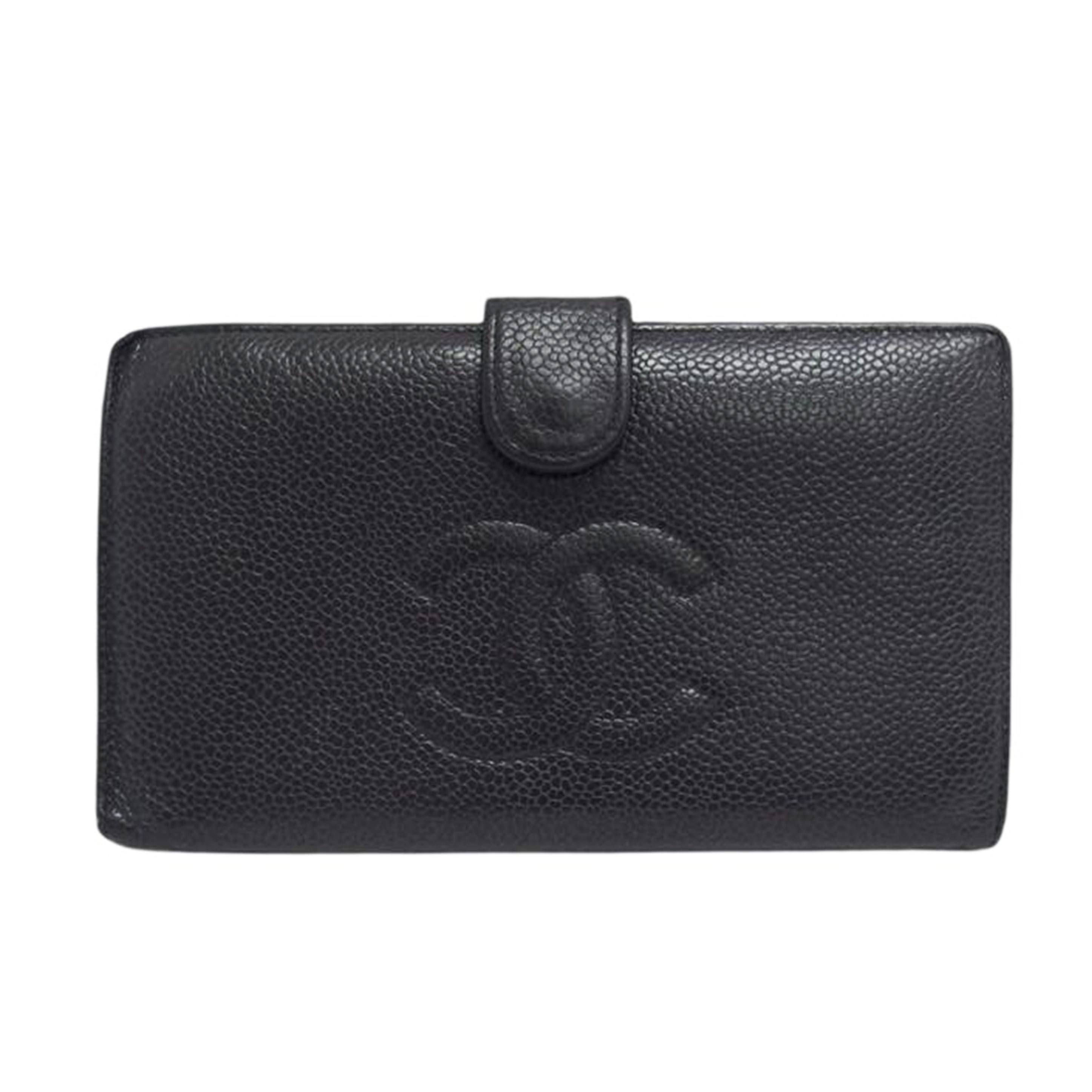 CHANEL シャネル/ココマーク/キャビアスキン/二つ折りガマ口財布/ブラック/A13498//6938194/Bランク/04