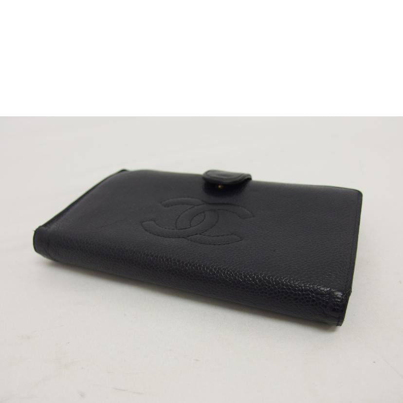 CHANEL シャネル/ココマーク/キャビアスキン/二つ折りガマ口財布/ブラック/A13498//6938194/Bランク/04