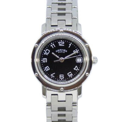 HERMES エルメス/クリッパー/QZ/黒文字盤/SS/CL4.210//242****/ABランク/64