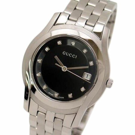 GUCCI グッチ 腕時計 ステンレス ダイヤモンド メンズ 黒/Gクラス・ブラック・11Pダイヤ/メンズ/クオーツ/5500M//11137297/ABランク/69