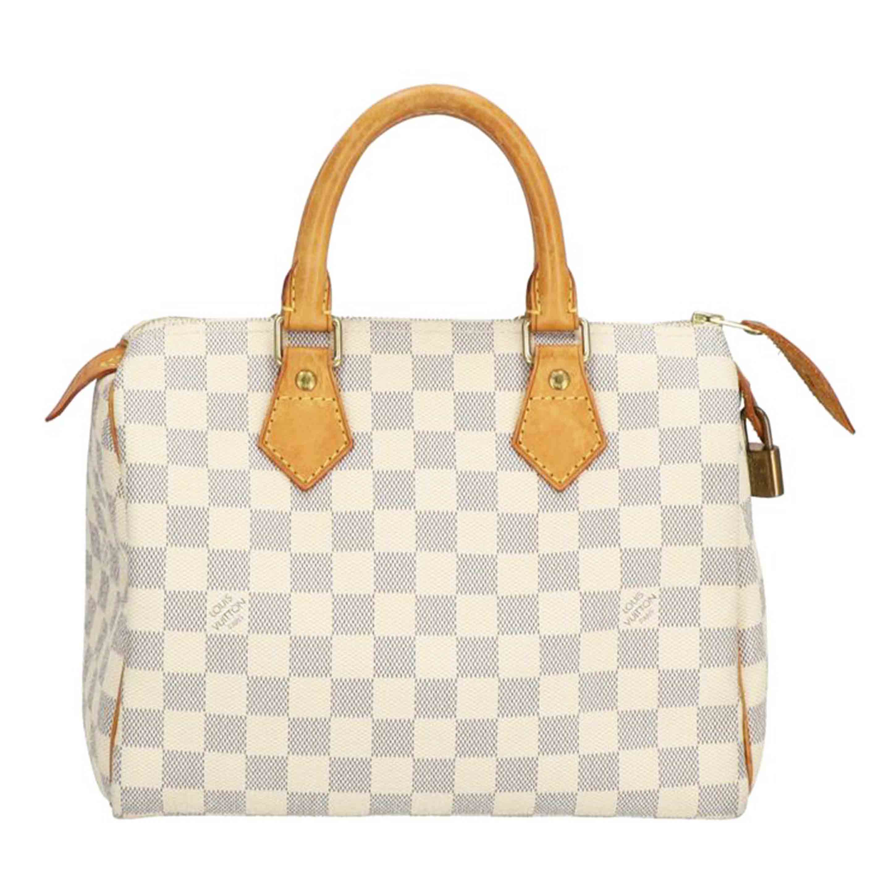 LOUIS VUITTON ルイヴィトン ルイ・ヴィトン ダミエ・アズール 市松模様 ホワイト 白 ボストン ショルダーバッグ ハンドバッグ トートバッグ ブラウン メンズ レディース 定番 人気 LV 斜め掛け 肩がけ/旧型スピーディ25/ダミエ/アズール/N41534//MB1***/Bランク/09