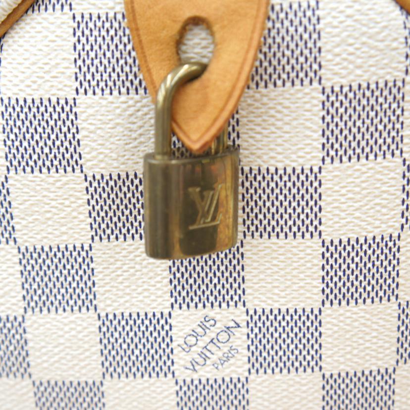 LOUIS VUITTON ルイヴィトン ルイ・ヴィトン ダミエ・アズール 市松模様 ホワイト 白 ボストン ショルダーバッグ ハンドバッグ トートバッグ ブラウン メンズ レディース 定番 人気 LV 斜め掛け 肩がけ/旧型スピーディ25/ダミエ/アズール/N41534//MB1***/Bランク/09