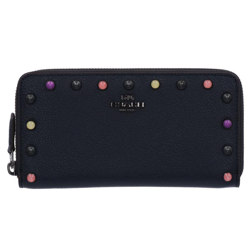 COACH コーチ/スタッズラウンドファスナー長財布/58551//K1880/Aランク/75