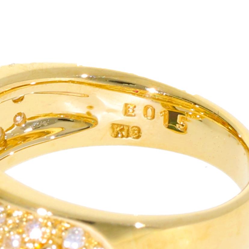 /K18ルビーエメラルドダイヤリングR0.22/E0.15/D0.36//Aランク/75