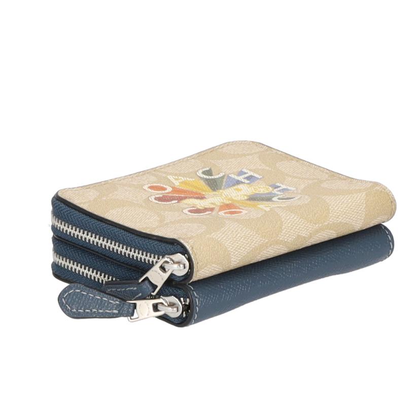 COACH コーチ/シグネチャーラウンド財布コーティングキャンパス/F76754//E19**/ABランク/75