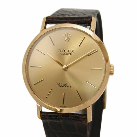 ROLEX ロレックス 手巻き K18YG オーバーホール済 新品仕上済 1991年頃製造 ヴィンテージ メンズ/チェリーニ/手巻き/シャンパン文字盤/4112//N596820(1991)/Aランク/69