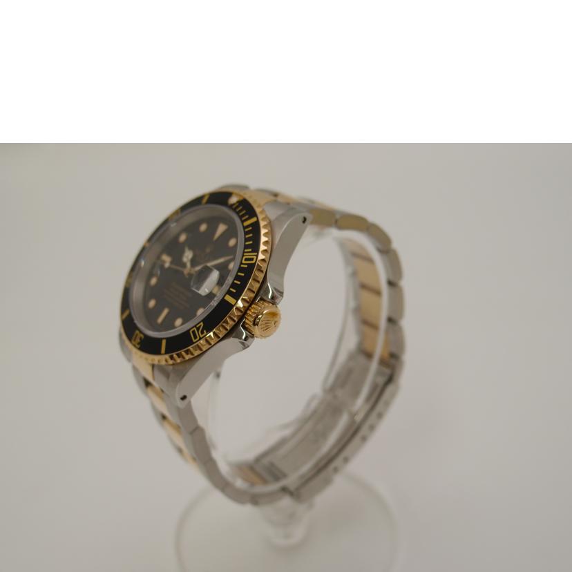 ROLEX ロレックス 腕時計 自動巻き メンズ 外装新品仕上済 L番 1988年頃製造 SS K18YG ブラック スポーツモデル/サブマリーナ・デイト・SS×YG/黒文字盤/L番/16613//L462409(1998)/SAランク/69