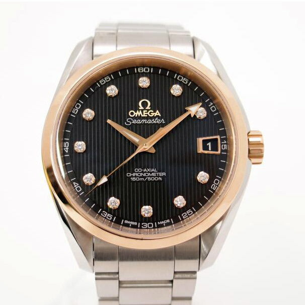 OMEGA オメガ 腕時計 新品仕上済 自動巻き シースルーバック 裏スケ SS×PG/シーマスター・アクアテラ・コーアクシャル/11Pダイヤ/231.20.39.21.51.003//87348087/SAランク/69
