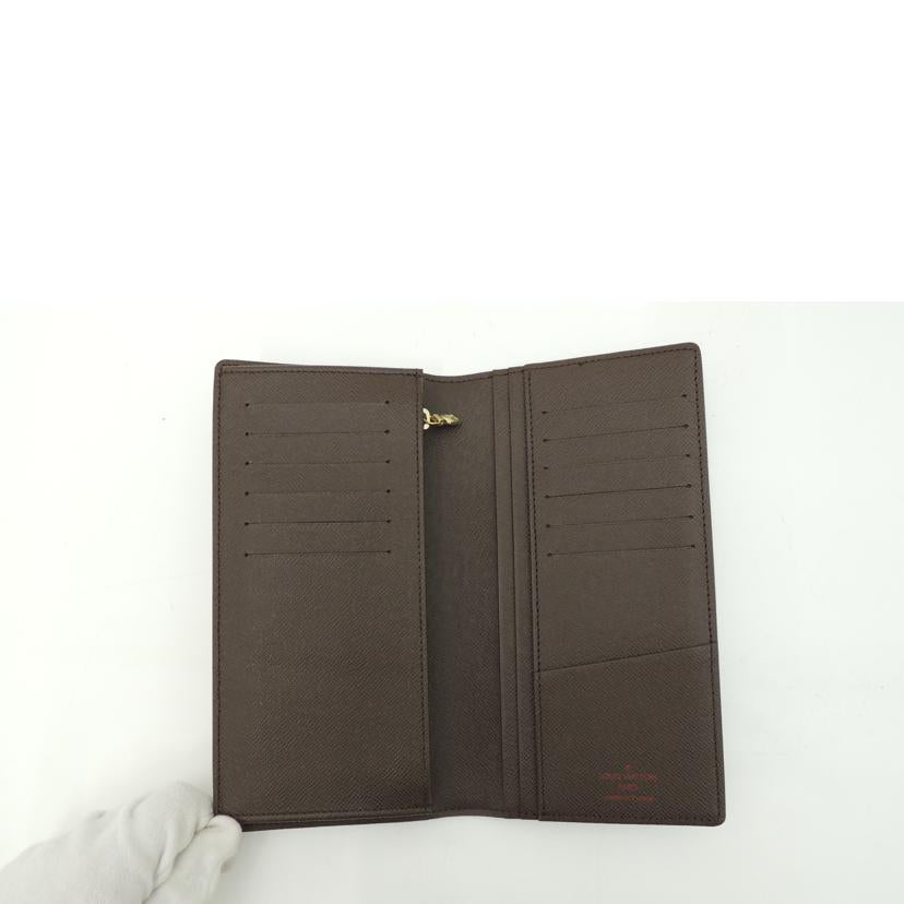 LOUIS VUITTON ルイ・ヴィトン 長財布 二つ折り 市松模様 ブラウン メンズ/ポルトフォイユ・ブラザ/ダミエ・エベヌ/N60017//TS4162/SAランク/69