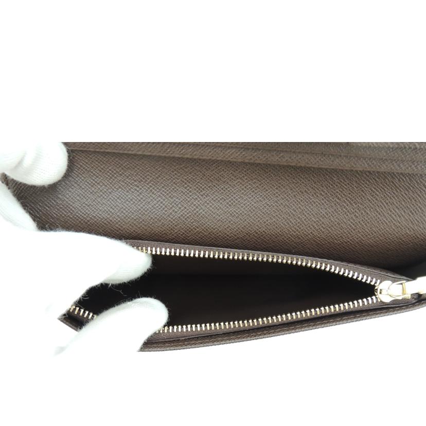 LOUIS VUITTON ルイ・ヴィトン 長財布 二つ折り 市松模様 ブラウン メンズ/ポルトフォイユ・ブラザ/ダミエ・エベヌ/N60017//TS4162/SAランク/69