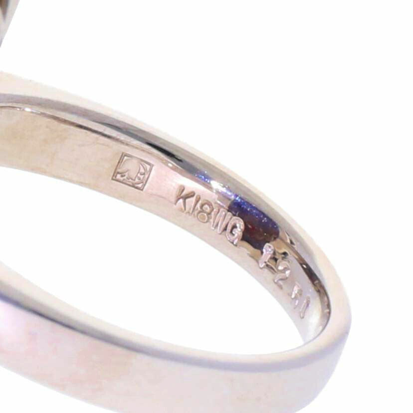 / K18WGボルダーオパールダイヤリング12.50/D0.04ctソ//Aランク/75