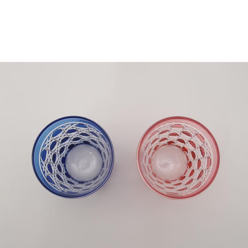 KAGAMI カガミクリスタル/江戸切子 ペア冷酒杯(八角龍目紋)/#2590//Aランク/69