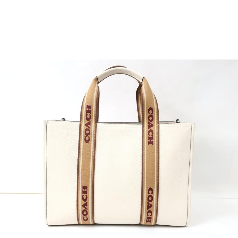 COACH コーチ/レザー2WAYトートショルダーバッグ ホワイト ライトブラウン/CM067//ABランク/65