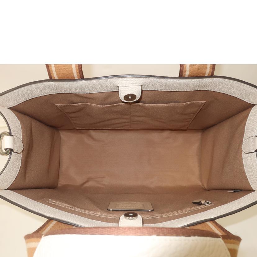 COACH コーチ/レザー2WAYトートショルダーバッグ ホワイト ライトブラウン/CM067//ABランク/65