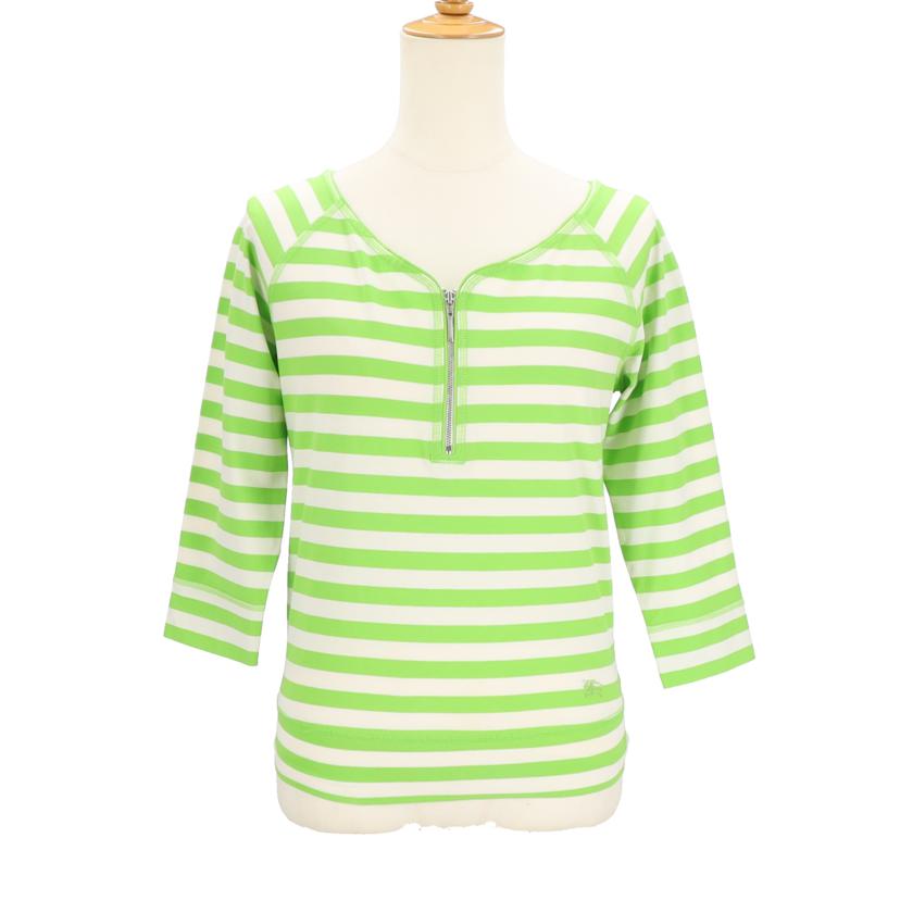 BURBERRY LONDON/ボーダーハーフジップカットソー・GR/WH//ABランク/85