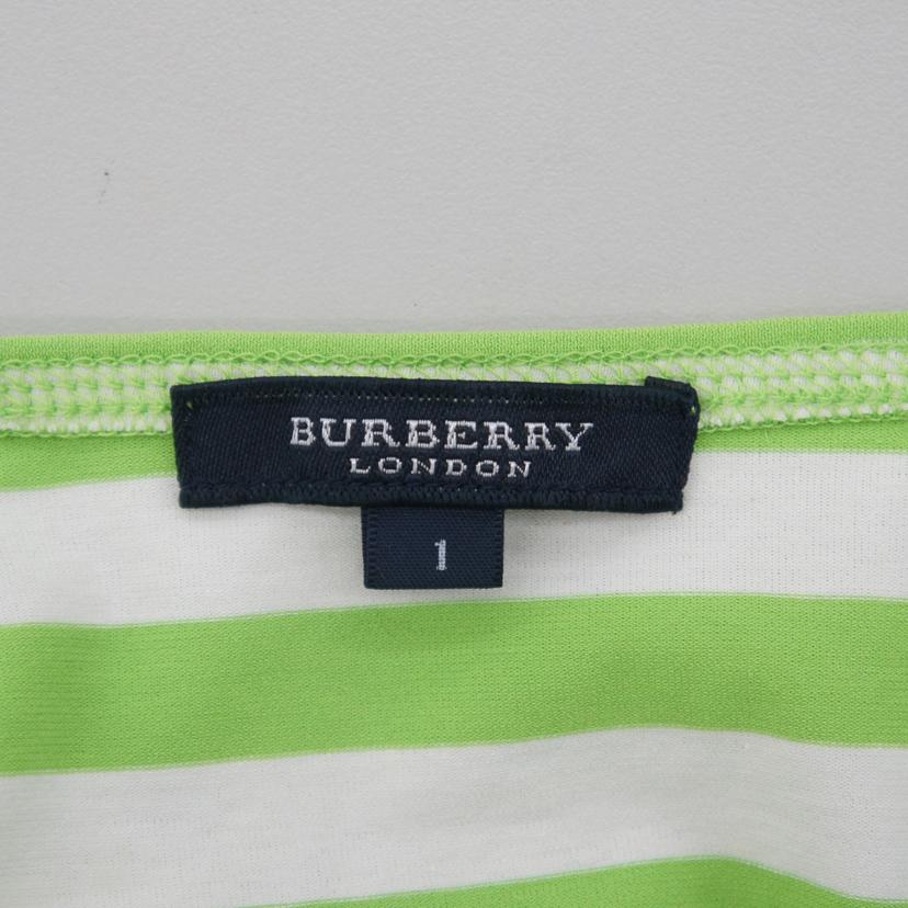 BURBERRY LONDON/ボーダーハーフジップカットソー・GR/WH//ABランク/85