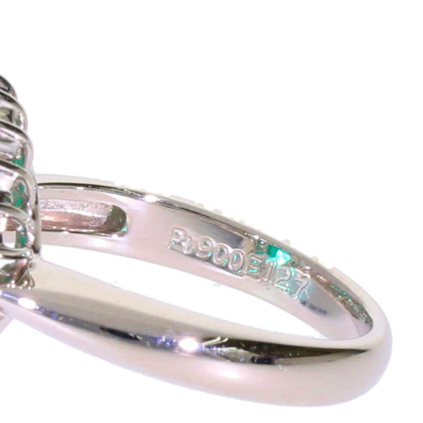 /◎ PT900エメラルドダイヤリング1.27/D0.55ct//Aランク/75