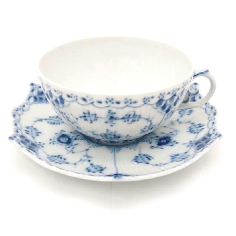 ロイヤルコペンハーゲン/ブルーフルーテッド フルレース カップ&ソーサー//SAランク/69