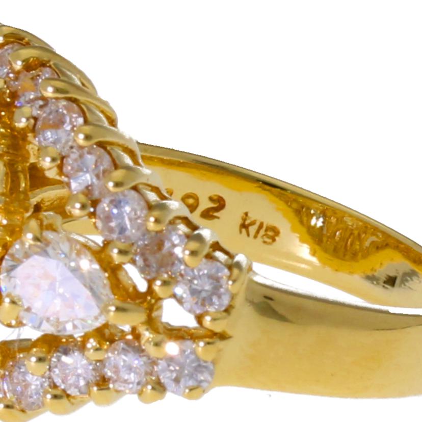 / ◎ K18ダイヤリング0.62/1.92ct//Aランク/75